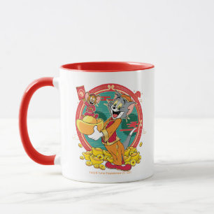 Taza Sobre rojo Tom y Jerry New Years