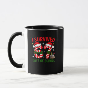 Taza Sobreviví 67 Días de Escuela Navidad 100 Días
