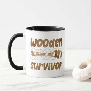 Taza Sobreviviente de cuchara de madera divertida expre