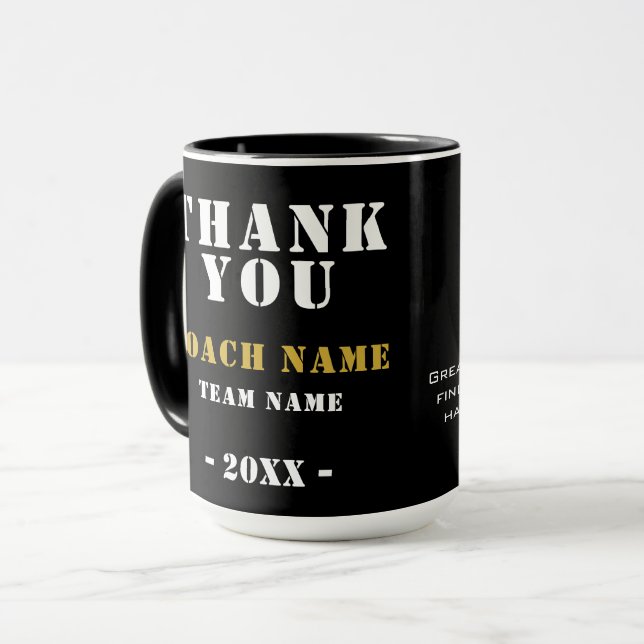 Taza Soccer Football Sports Photo Thank you Coach  (Anverso izquierdo)