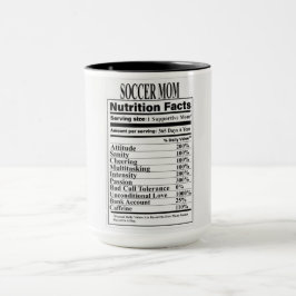 Taza Soccer Mom Nutrition Facts Mug