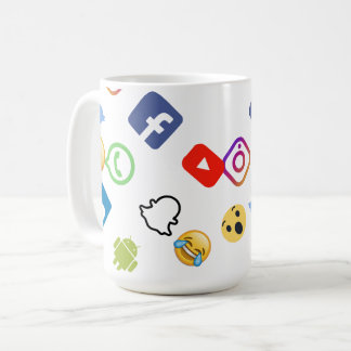 Taza social de los iconos de los medios