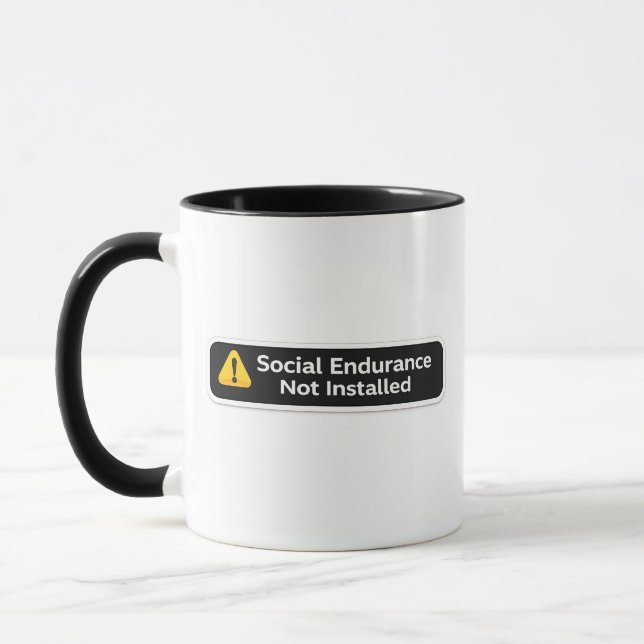 Taza Social Endurance Not Installed Warning Design (Izquierda)