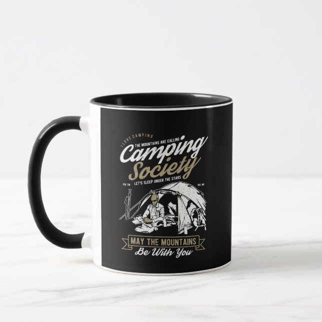 Taza Sociedad de Camping Que las Montañas estén Contigo (Izquierda)