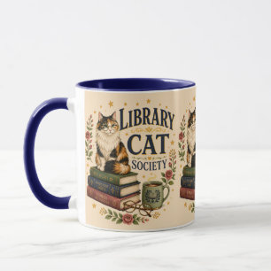 Taza Sociedad de Gatos de Biblioteca Calico Amante de l
