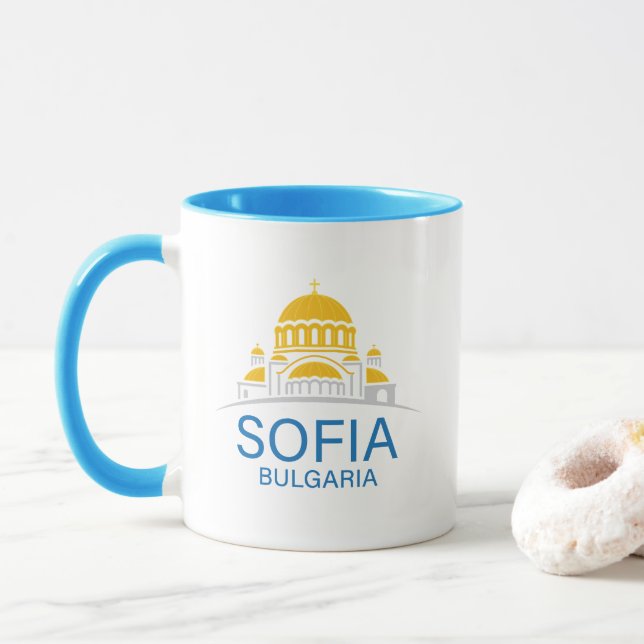 Taza Sofía Bulgaria Unión Europea (Con donut)