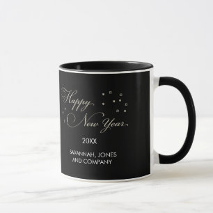 Taza Sofisticada víspera de Año Nuevo, negro y moreno