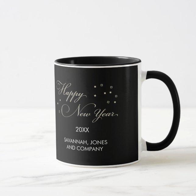 Taza Sofisticada víspera de Año Nuevo, negro y moreno (Derecha)