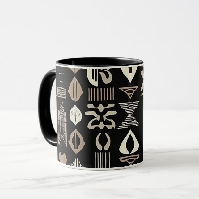 Taza Sofisticado trapo negro de lujo caribeño (Anverso izquierdo)