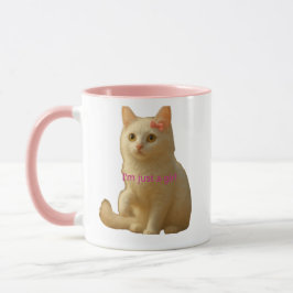 Taza Soft Aesthetic Cat Meme and Coffee Lover Feminine 