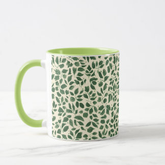 Taza Soft Sage Green Botanical Leaf Foliage Pattern