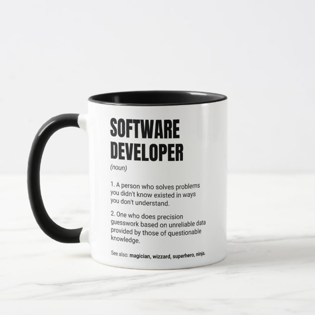 Taza Software Developer Definition Funny Engineer (Izquierda)