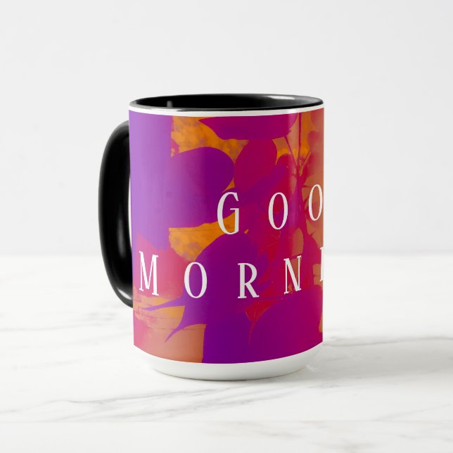 Taza Sol abstracto brilla a través de las hojas (Anverso izquierdo)