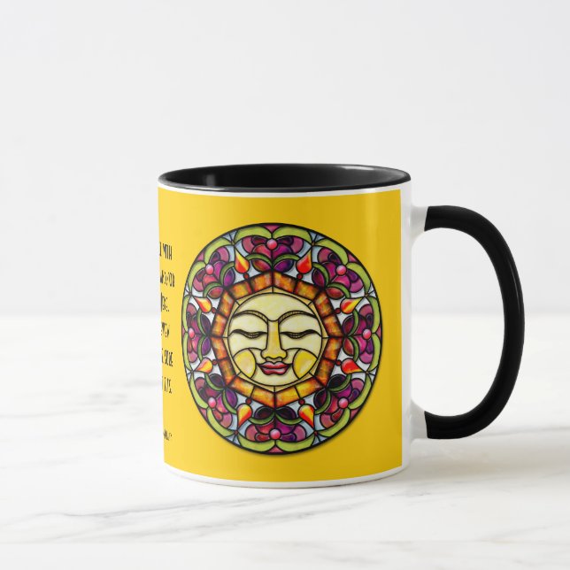 Taza Sol de vidrio manchado (Mug personalizado) (Derecha)