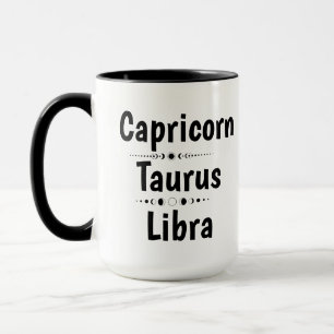 Taza Sol Luna Ascendente Zodíaco Astrología Cristal Fan