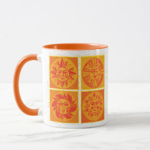 Taza Sol Naranja moderno de mediados del siglo 2010 fre