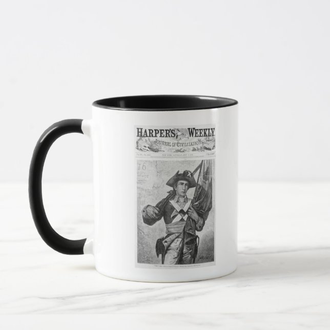 Taza Soldado continental que sostiene una bandera del (Izquierda)