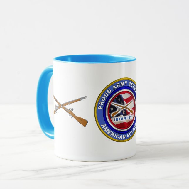 Taza Soldado veterano de infantería del ejército orgull (Anverso izquierdo)