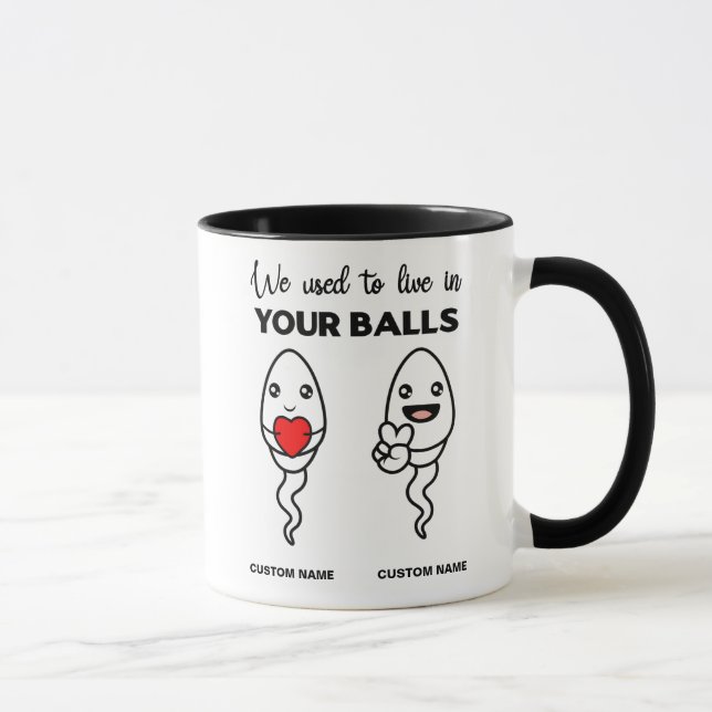 Taza Solíamos Vivir En Tus Bolas, Nombre Personalizado  (Derecha)
