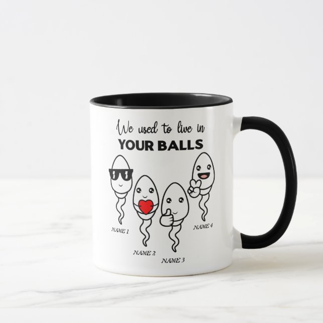 Taza Solíamos Vivir En Tus Bolas, Nombre Personalizado  (Derecha)