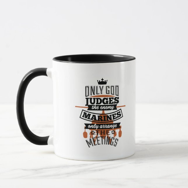 Taza Sólo Dios juzga al enemigo los marines (Izquierda)
