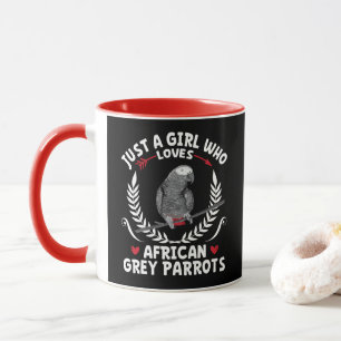Taza Solo es gracioso el Chica que ama a los loros gris
