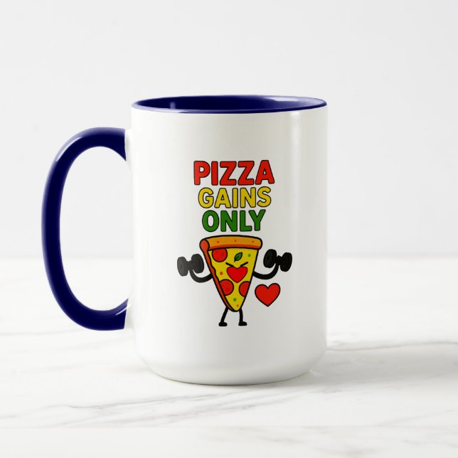 Taza Sólo gana pizza - gracioso (Izquierda)