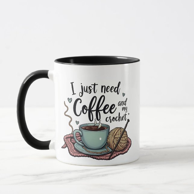 Taza Solo necesito un café y un crochet (Izquierda)