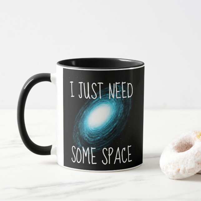 Taza Solo Necesito Un Poco De Galaxia Azul Espacial (Con donut)