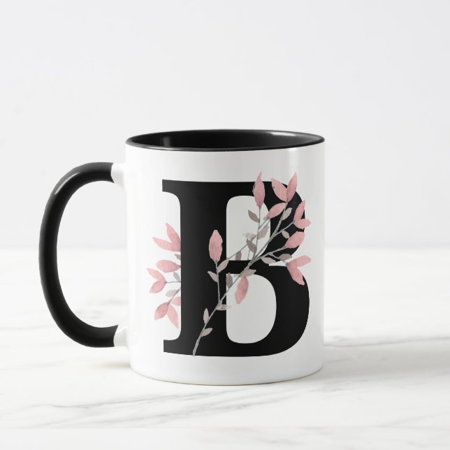 Taza Solo personalizar floral de la letra w/Pink del (Izquierda)