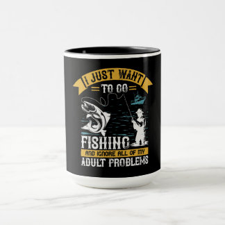 Taza Solo quiero ir a pescar