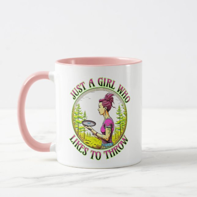 Taza Sólo un Chica al que le gusta tirar | Golf en disc (Izquierda)