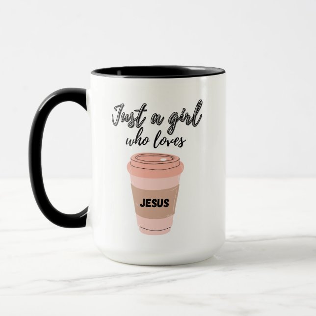 Taza Solo un Chica que ama a Jesús Mug/Café/Té Cup (Izquierda)