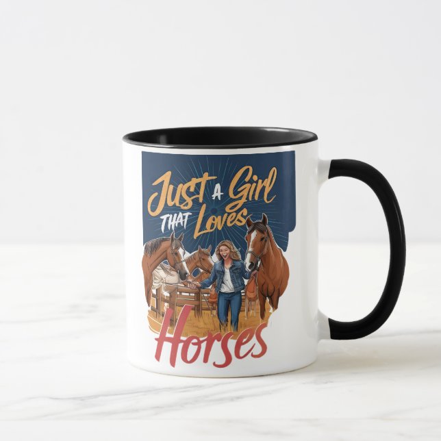 Taza Sólo Un Chica Que Ama A Los Caballos(1) (Derecha)