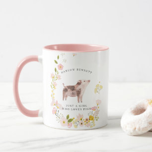 Taza Sólo un Chica que ama a los cerdos   Mug monograma