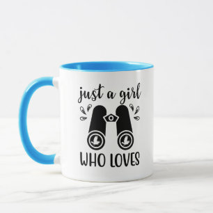 Taza Sólo un Chica que ama a los pájaros observando ave