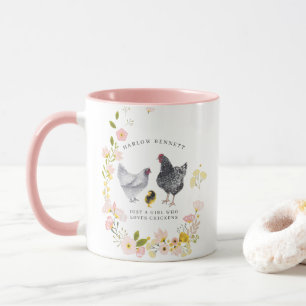 Taza Sólo un Chica que ama a los pollos   Monograma