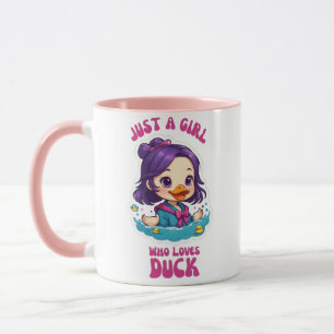 Taza Solo un Chica que ama al pato