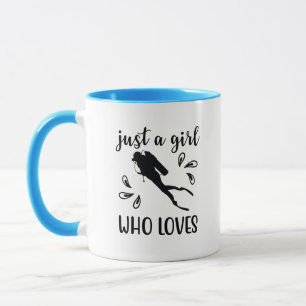 Taza Solo un Chica que ama el buceo Scuba Gráfico M