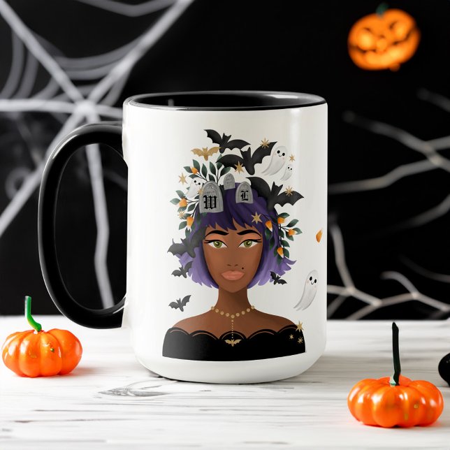 Taza Solo un Chica que ama la belleza de disfraces de H (Just A Girl Who Love Halloween Costume Beauty Mug)