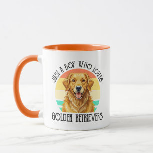 Taza Solo un chico que ama a los Golden Retriever
