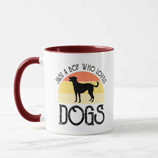 Taza Solo un chico que ama a los perros (Izquierda)