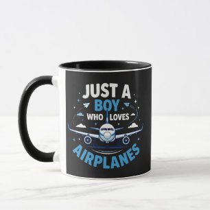 Taza Solo un chico que ama los aviones