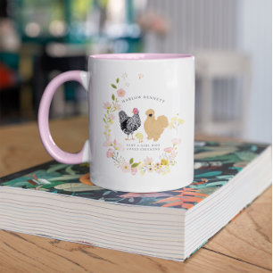 Taza Solo una chica que ama los pollos Monograma