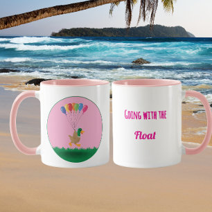 Taza Solo voy con el flotador - Humor de pato