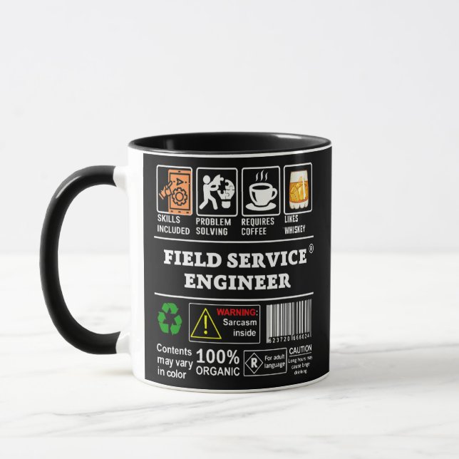 Taza Solución de Habilidades de Rótulos del INGENIERO D (Izquierda)