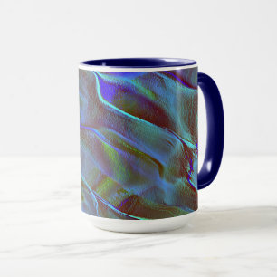 Taza Sombra de satén rocosa de grano verde azul quemado