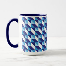 Taza Sombras abstractas retro del patrón geométrico azu