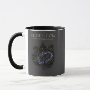 Taza Sombras Botánicas Cósmicas y Contornos de Plantas 