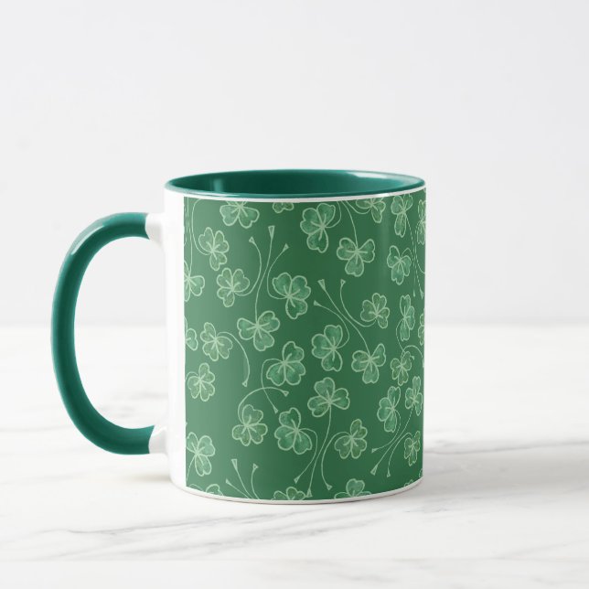 Taza Sombrerero verde oscuro patrón de rocas de goma (Izquierda)